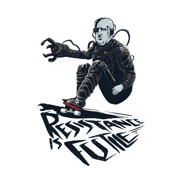 Discover Resistance is Futile - Borg Cyborg Skater Skate - T-Shirt