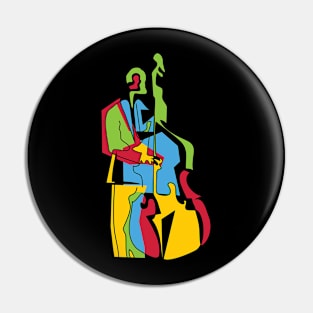 Bassist Colorful Pop Art Style Pin