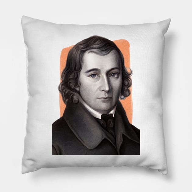 German Writer Wilhelm Grimm illustration Pillow by Litstoy 