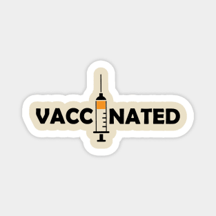 Vaccinated with Syringe - Immunization Pro-Vaccine - Black Lettering Magnet