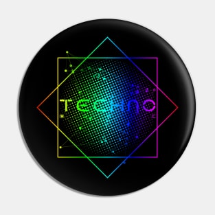 Techno EDM Music Square Festival Pin