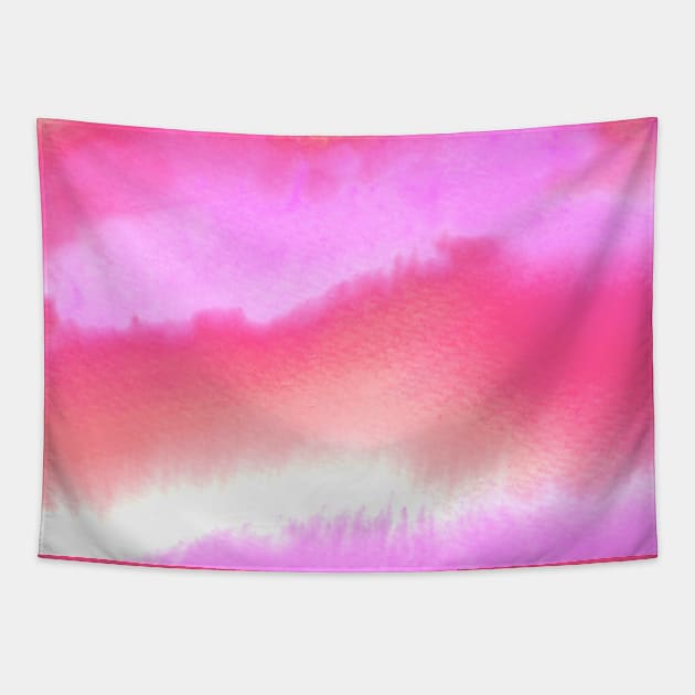 Pink Watercolor Blend Tapestry by Carolina Díaz