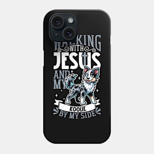 Jesus and dog - Australian Koolie Phone Case