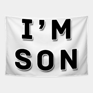 i'm son | Black color Tapestry