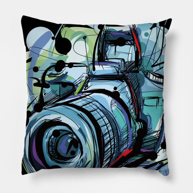 Camera T-shirt Pillow by Bintook