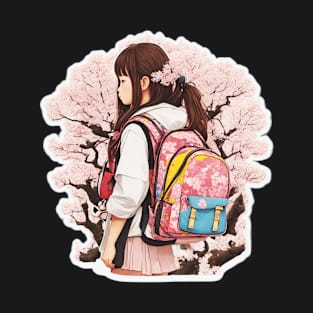 Sakura Girl Backpacking in Japan - Travel Souvenir T-Shirt