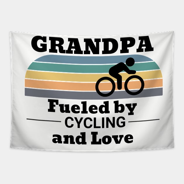 Grandpa Fueled by Cycling and Love Tapestry by TeaTimeTs