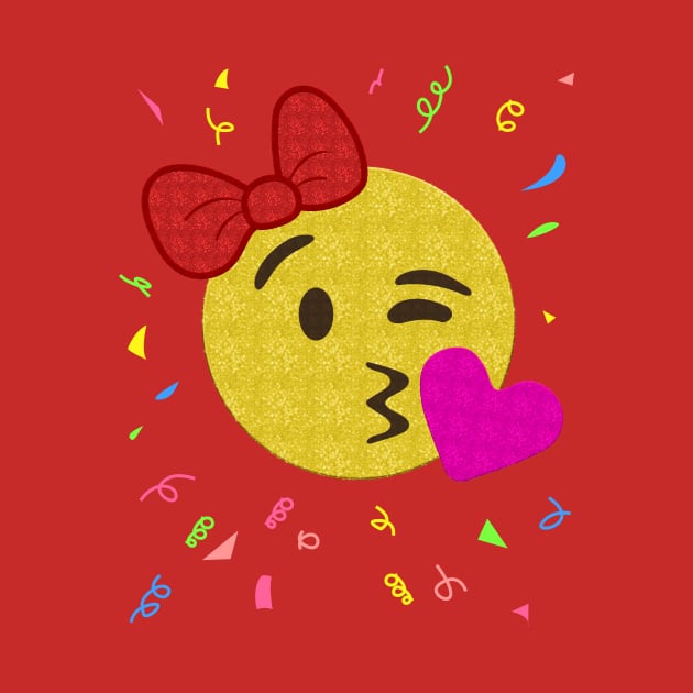 Emoji Birthday Shirt - Girl Heart Kiss by Xeire