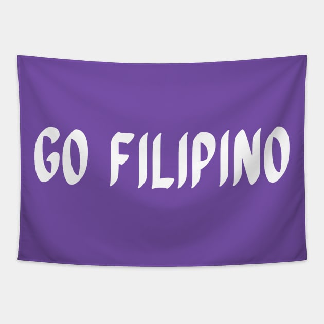 Go Filipino (White Text Logo) Tapestry by gofilipinopod