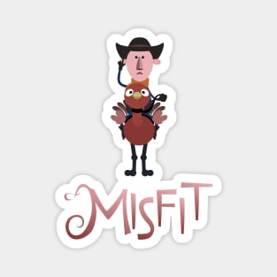 Misfit - Ostrich-Riding Cowboy Magnet