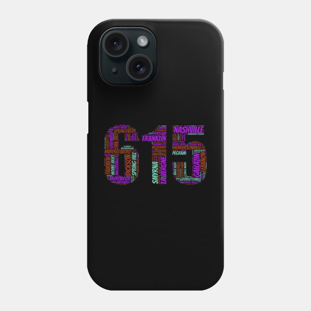 Nashville and the 615 Phone Case by GeePublic