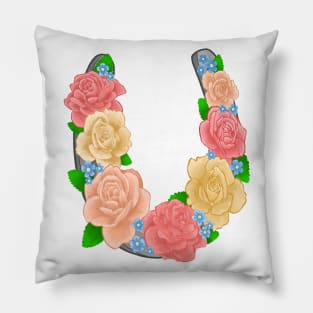 Flowers on a horse shoe Pillow