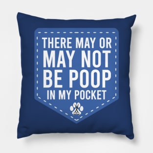 Dog Groomer Poop Pocket, Blue and White Pillow