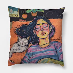 Lofi, Chill and Cats Pillow