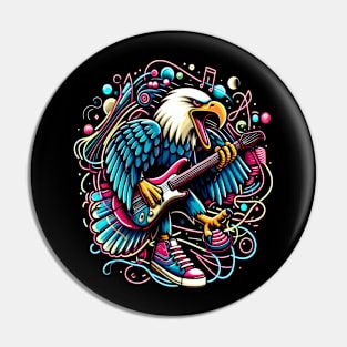 Eagle Jammin on Guitar Pin