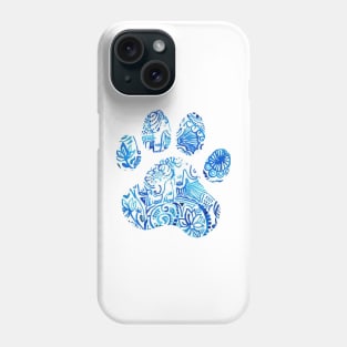 Blue Elephant Paw Print Phone Case