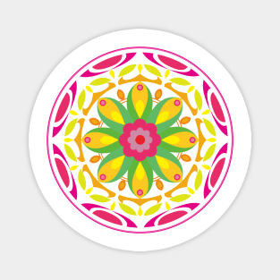 Colorful Flower Elegant Madala Art Magnet