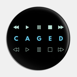 CAGED System Music Player Buttons Light Blue Pin