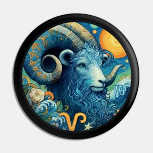 ZODIAC Aries - Astrological ARIRS - ARIRS - ZODIAC sign - Van Gogh style - 13 Pin
