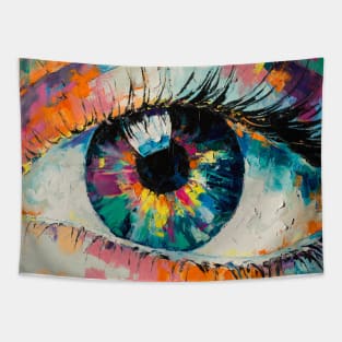 Oil painting of a big eye. Tapestry