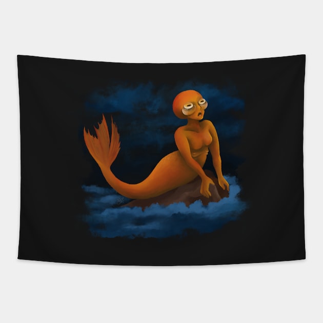 Celestial Eye Mermaid Tapestry by AliceQuinn