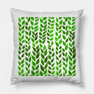 Simple Watercolor Leaves - Lime Green Pillow