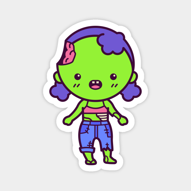Kawaii Cute Zombie Girl Cartoon - Cute Zombie Girl - Magnet | TeePublic Kawaii Cute Zombie Girl Cartoon - Cute Zombie Girl - Magnet | TeePublic