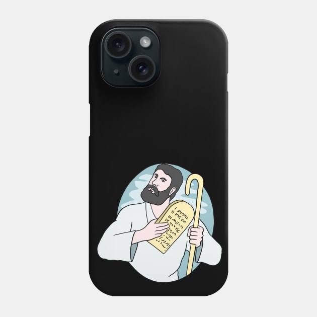 Moses with the 10 Amendments - Judaism Phone Case by isstgeschichte