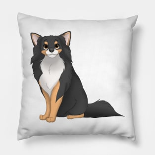 Black & Tan Longhaired Chihuahua Dog Pillow