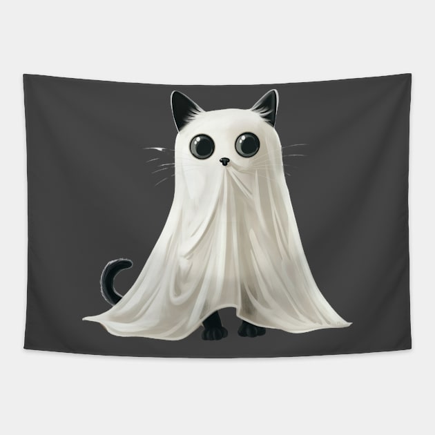 Cute Cat Make him  Ghost Tapestry by Mary_Momerwids