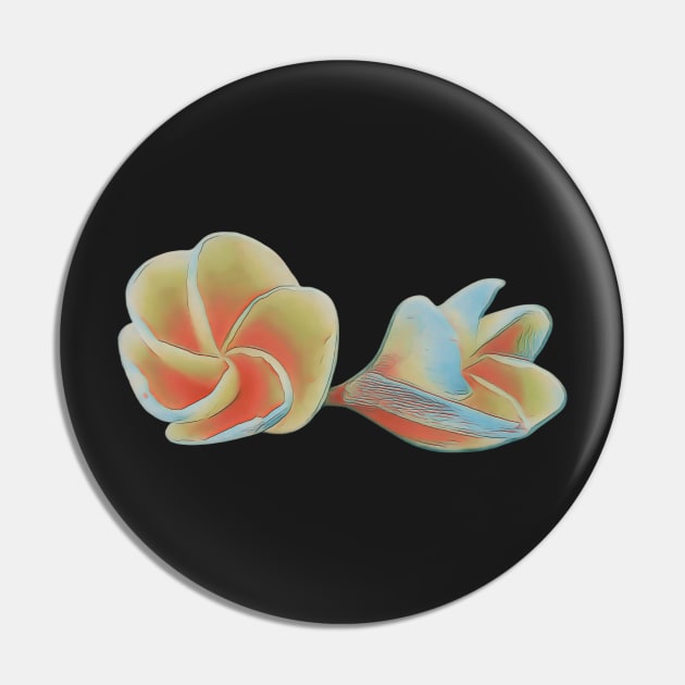 Plumeria pair Pin by FlossOrFi