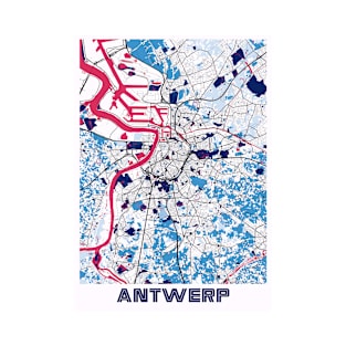 Antwerp - Belgium MilkTea City Map T-Shirt