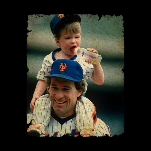 Gary Carter and His Son in New York Mets by SOEKAMPTI