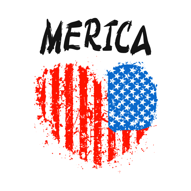 Merica Grunge Vintage Heart Patriotism by Foxxy Merch