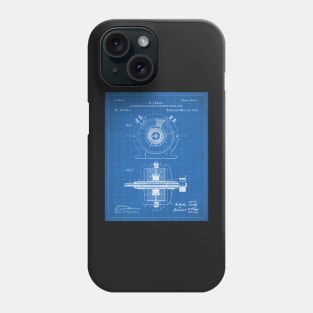 Tesla Generator Patent - Electrician Maker Workshop Art - Blueprint Phone Case