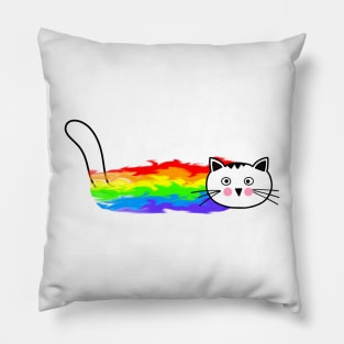 Cat Rainbow Fire LGBT Pride Month Support Pillow