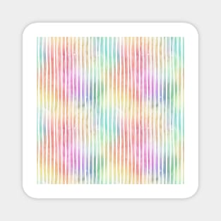 Small Bright Vertical Pastel Watercolor Stripes and Lines Magnet