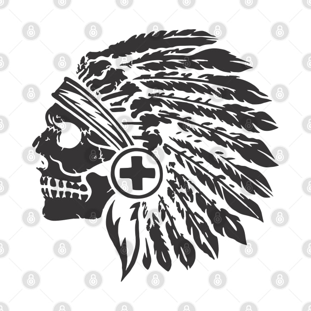 Native American Headdress Skull by stuff101