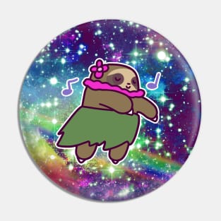 Hula Dancer Sloth Rainbow Space Pin