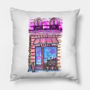COFFEE SHOP PAINTING Pillow