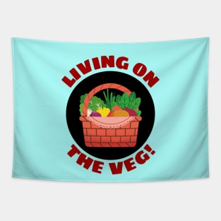 Living on the Veg | Vegetables Pun Tapestry