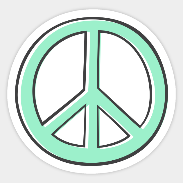 Mint Green Peace Symbol Peace Symbol Sticker Teepublic Uk