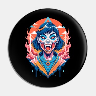 Pop Art japanese horror kuchisake onna Pin