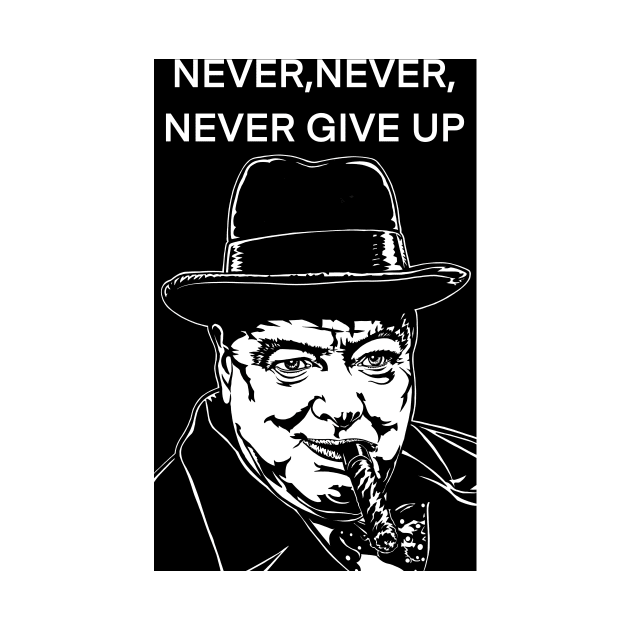 WINSTON CHURCHILL quote .1 - ink portrait by lautir