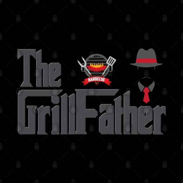 The Grill Father, BBQ, Barbecue, Cook, Meat, Steak, Propane Tank, Grill, Food, Mafia, The GrillFather, Funny Foodie, Foodie, Fathers Day Gift, Grilling. by DESIGN SPOTLIGHT