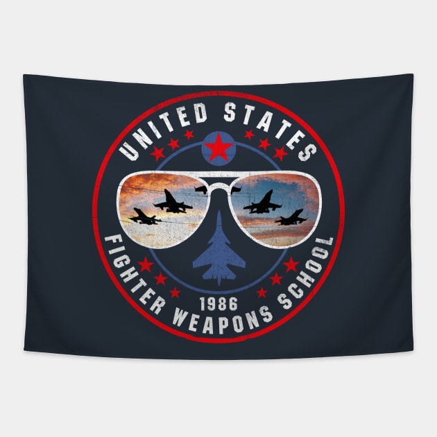 US Fighter Weapons School Glasses Tapestry by Alema Art