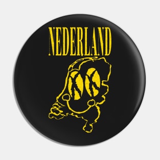 The Netherlands Nederland Grunge Happy Smiling Face Pin