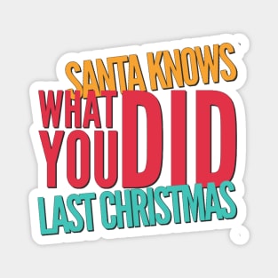 Santa knows what you did last Christmas Magnet