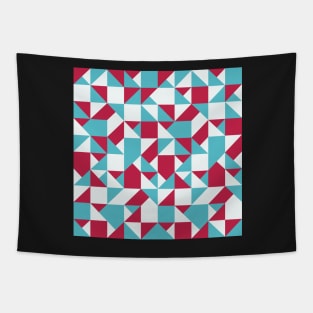 Turquoise and Raspberry Geo Pattern Tapestry