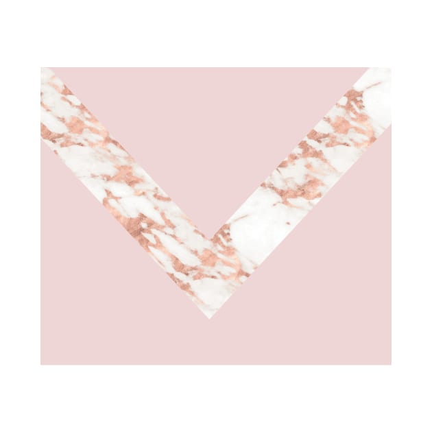 Queen pink - rose gold chevron by marbleco